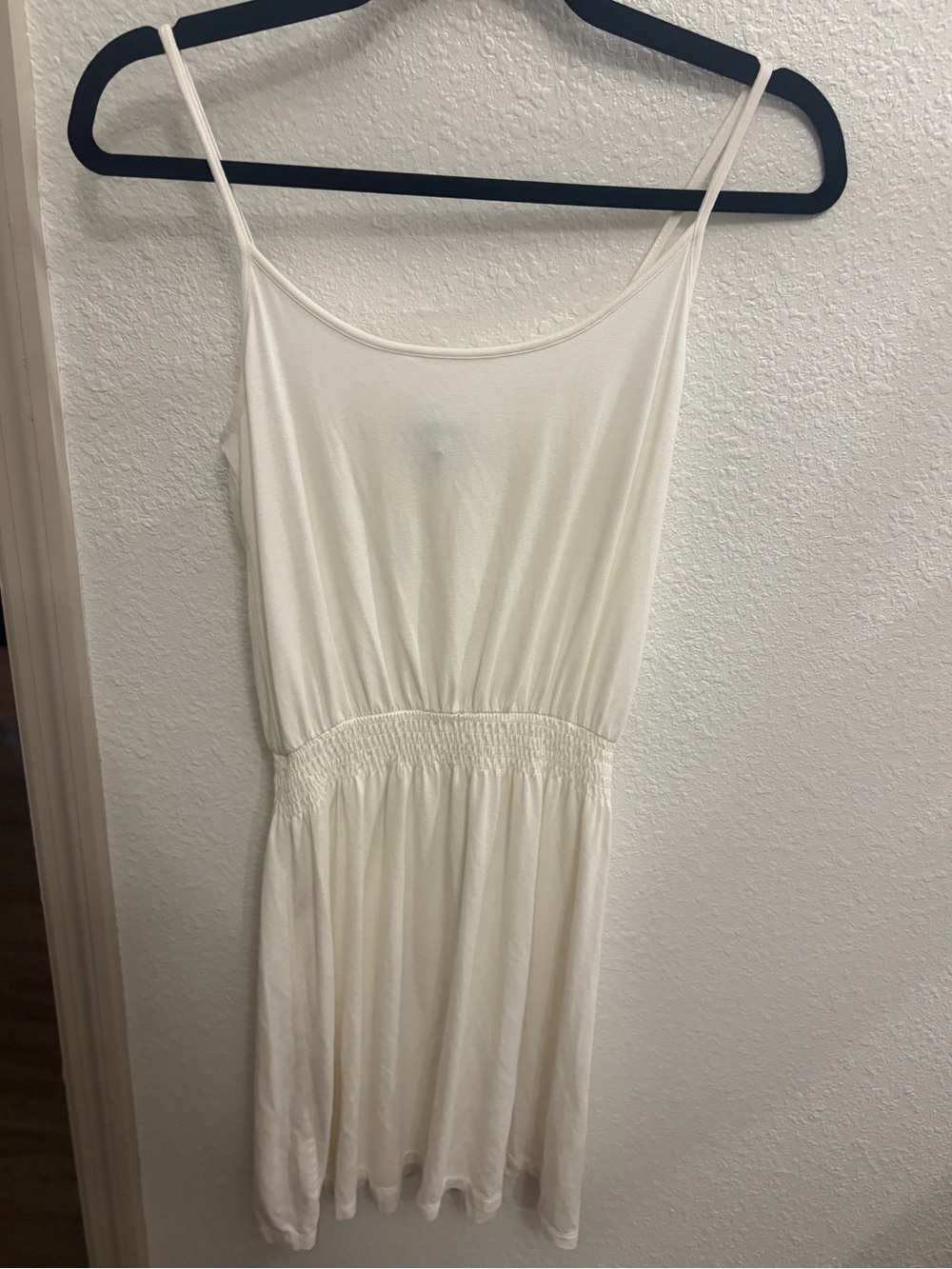 H&M White Sleeveless Smocked Waist Mini Dress Size XS
